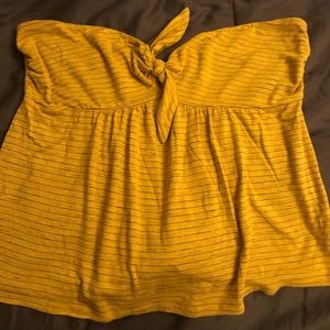 Yellow Strapless Top